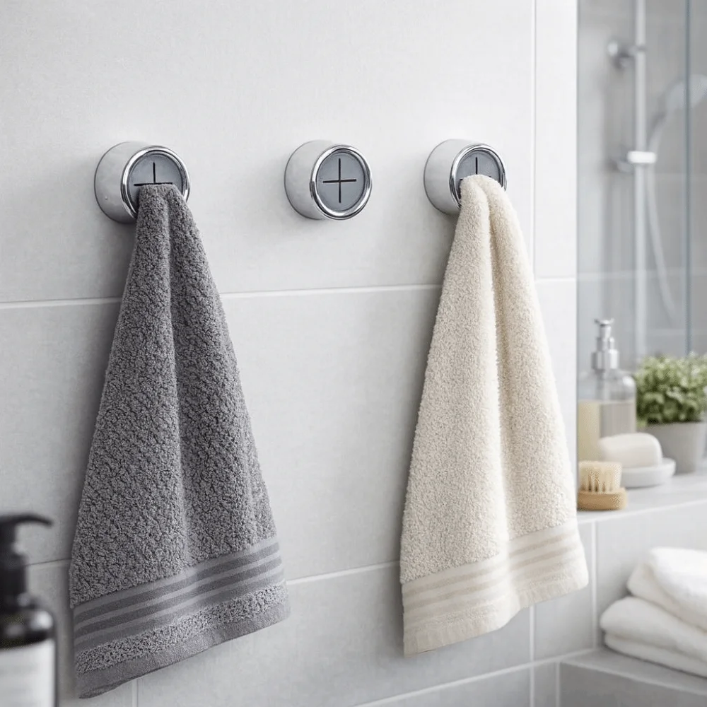 

4 pieces Round Dishcloth Clip No Punching Self Adhesive Towel Plug Holder Wall Mounted Space Saving Wash Cloth Hanger Kitchen