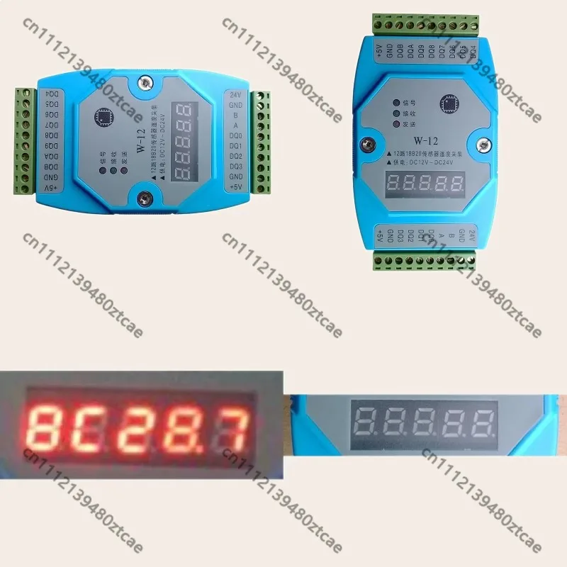 DS18B20 Temperature Collector RS485 MODBUS RTU LED Display Module