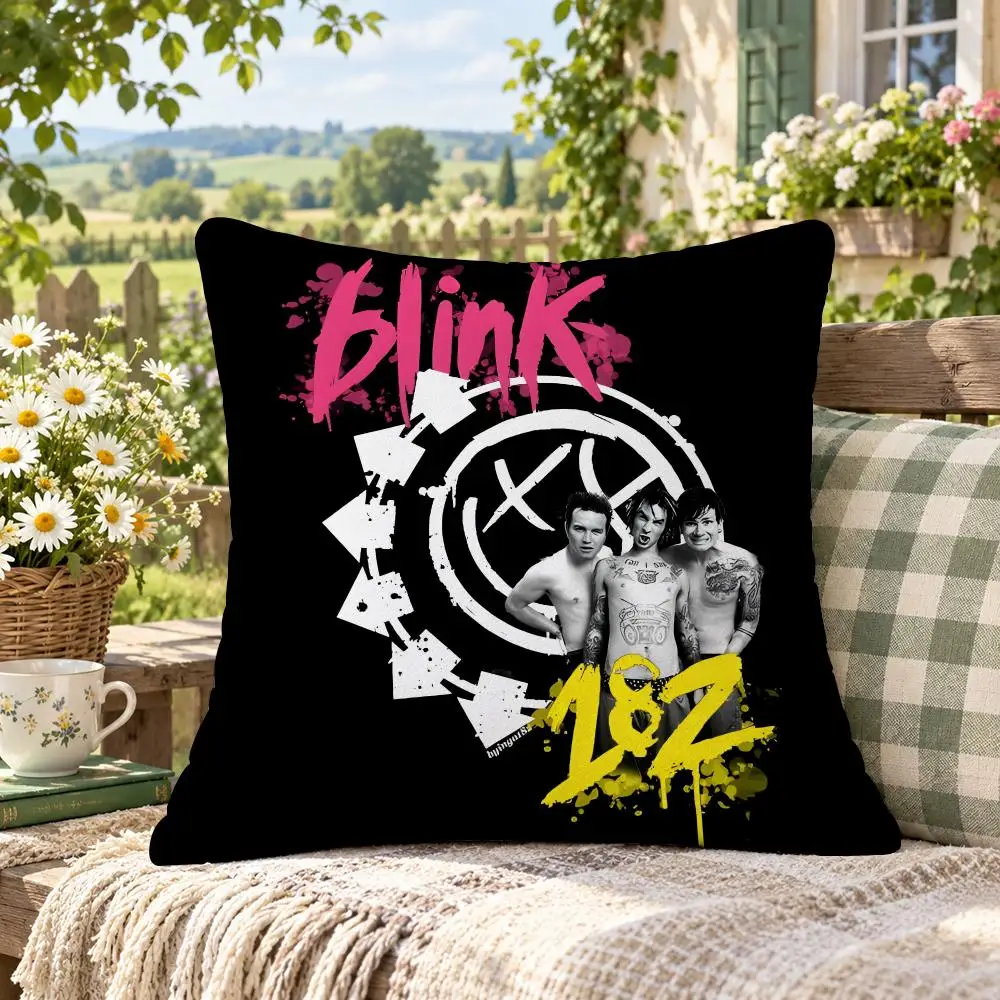 Band Rock Music B-Blink-182 Cushion Cover Short Plush  throw pillow Anti-Mite Sofa Bedroom Den Car Dorm Decor Gifts