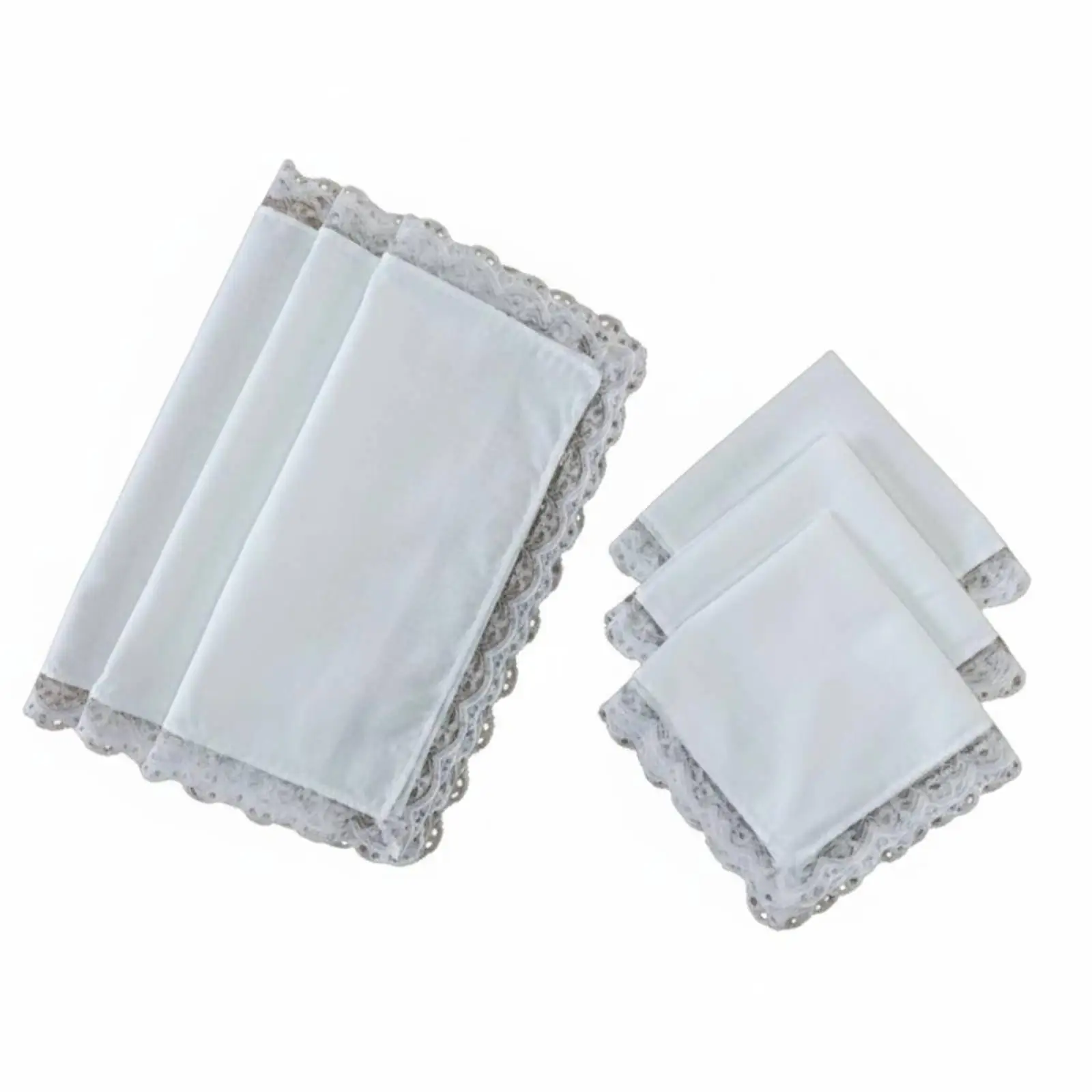 Large Cotton Fabric Handkerchief Thick Lace Trim Sports Sweat Cloth for School Travel or Luxury Occasions