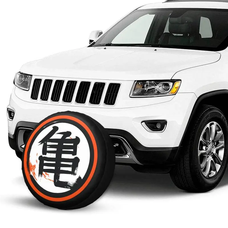 DBZ Kanji Print Spare Tire Cover Thicken Waterproof Dustproof Spare Wheel Protector Universal for Trailer Rv SUV 14