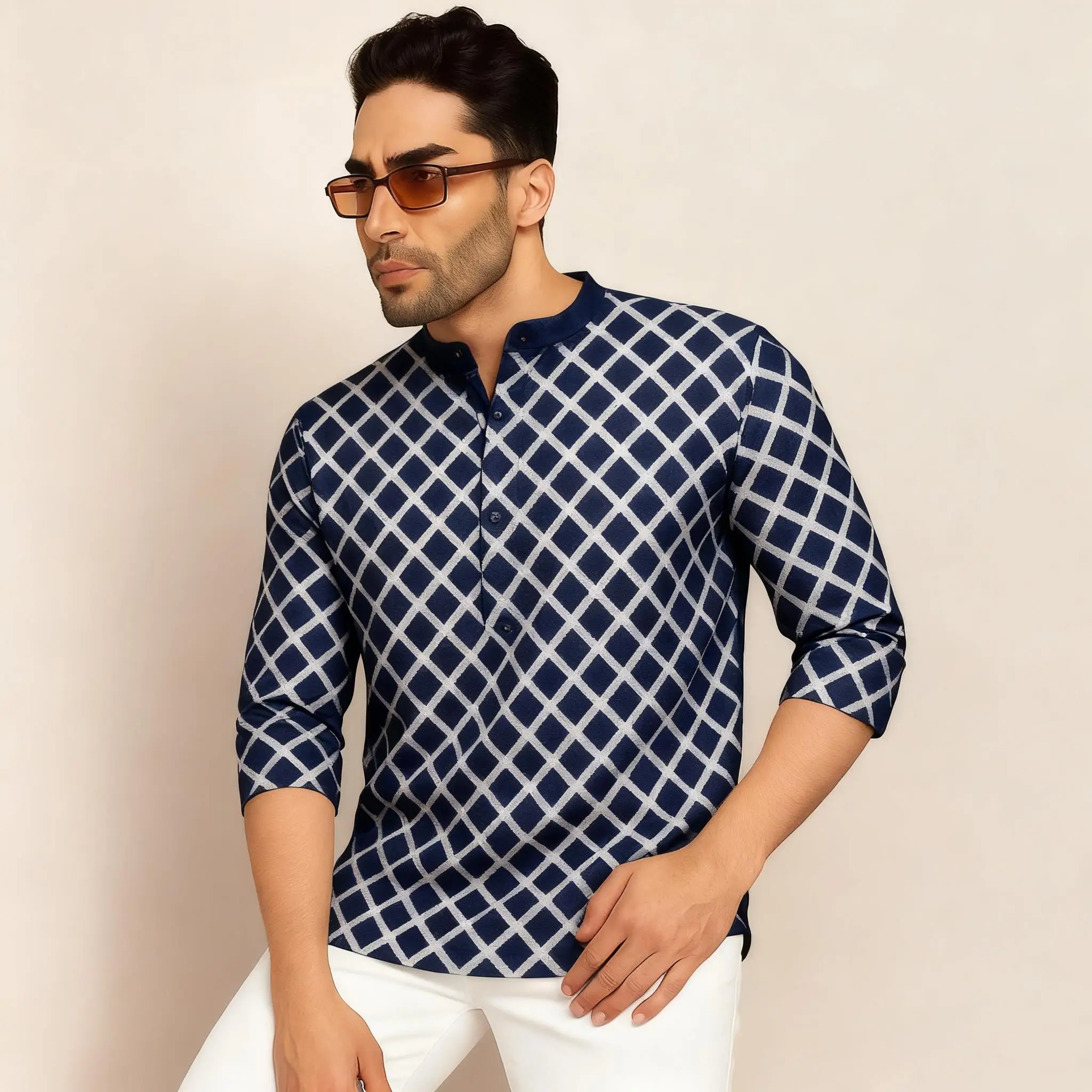 الرجال المسلمين الإسلامية العربية المرقعة مخطط التطريز عيد قميص مسلم جوبا عبايات فضفاضة غير رسمية 2026 Ropa Musulmana Hombre #1