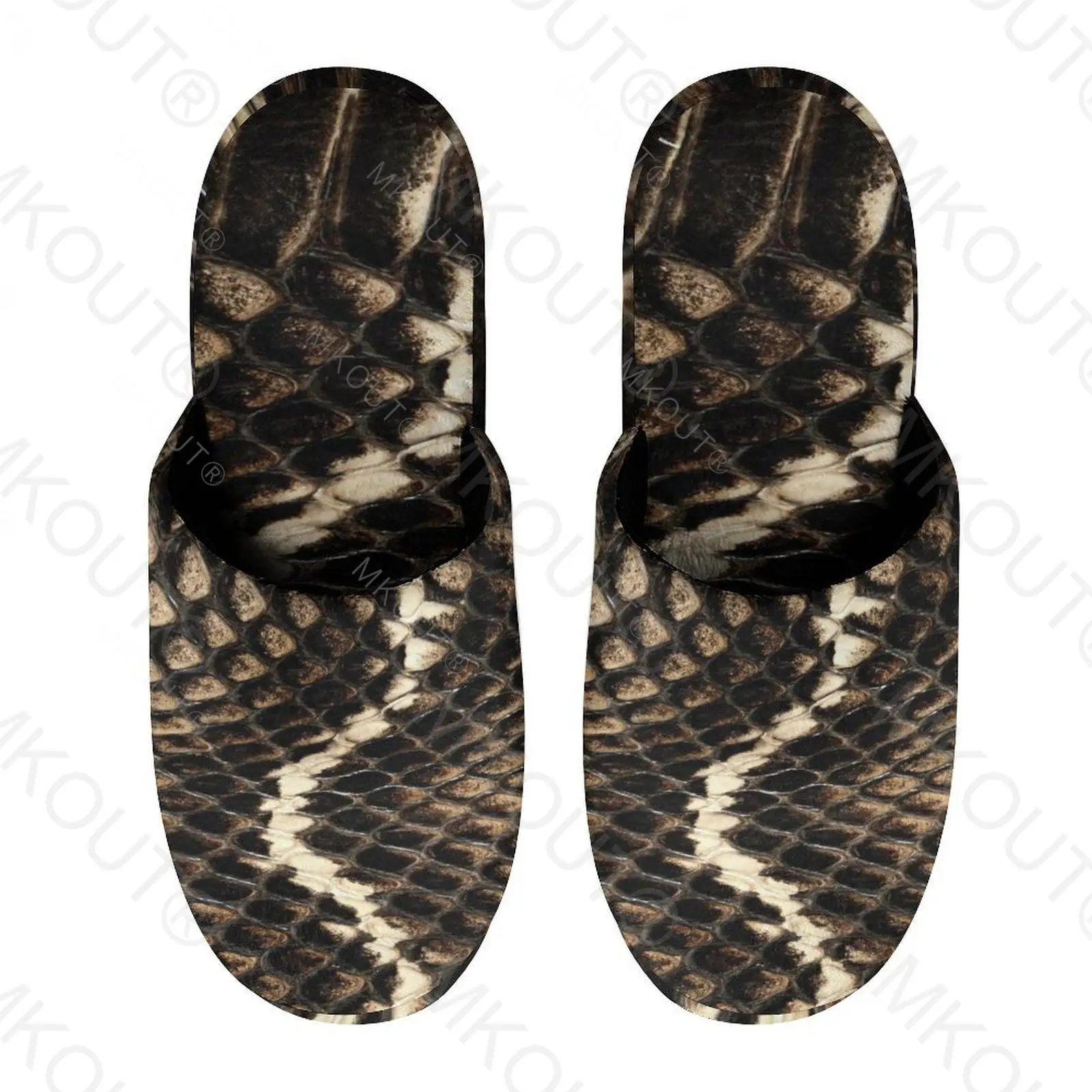 Snake Skin Scales Snakeskin (3) Warm Cotton Slippers For  Men Women Thick Soft Soled Non-Slip Fluffy Shoes  Indoor House Slipper