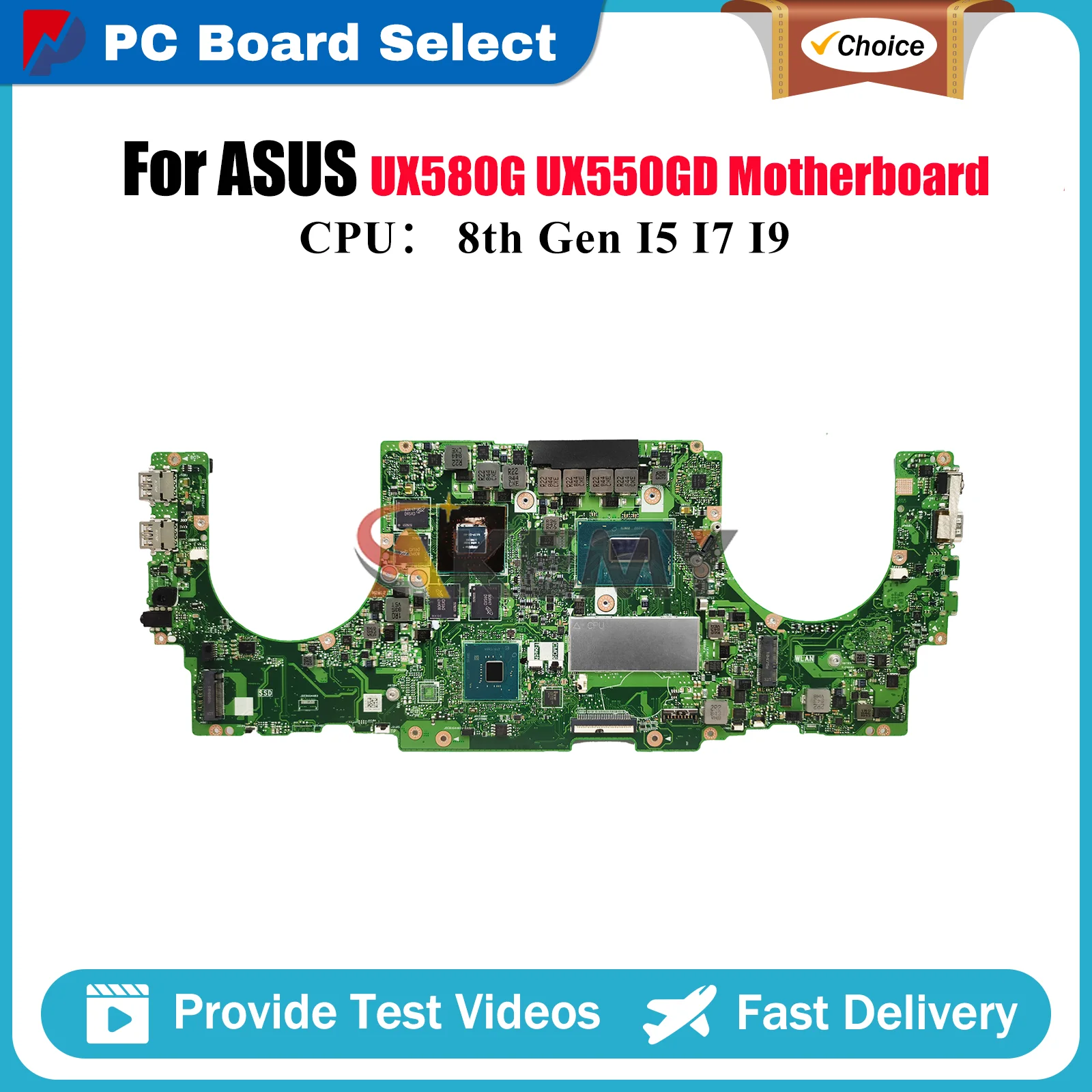 

UX550GD Материнская плата для ноутбука ASUS ZenBook UX580G UX550 UX55VD UX55VE Материнская плата для ноутбука с процессором I5 I7 I9 100% tests OK stk