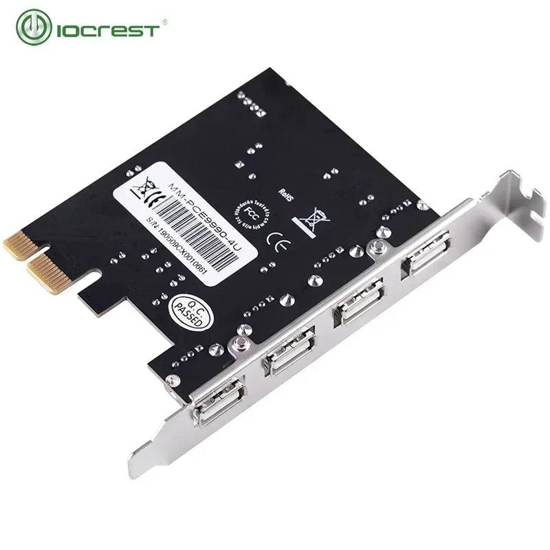 PCIe PCI-Express x1 to 4 External port USB2.0 Ports with sata power expansion card moschip 9990