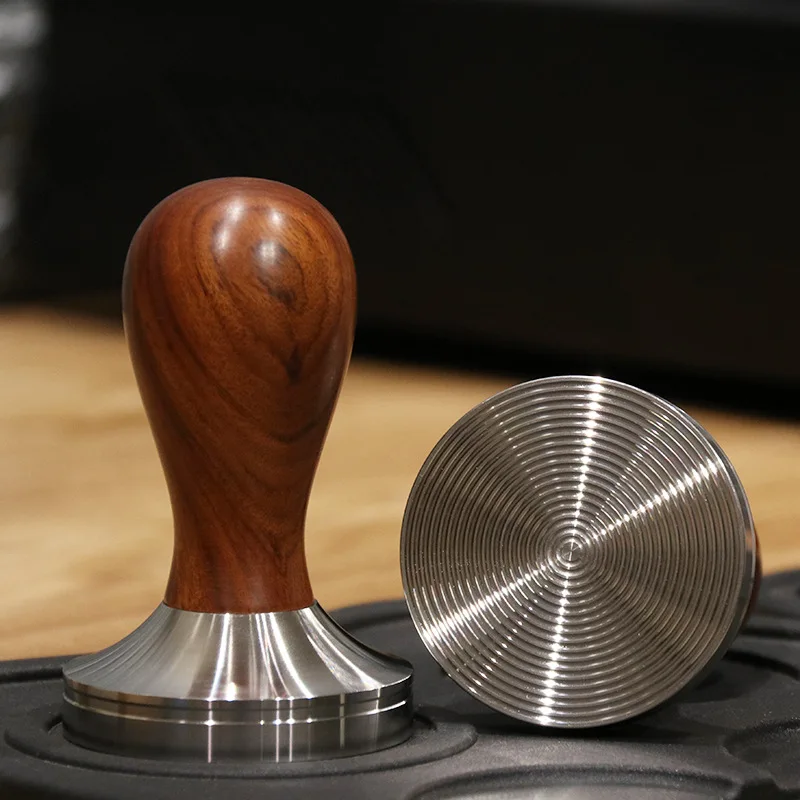 Tamper Espresso Profesional 58.5mm 51mm 57mm, Tamper Kopi Baja Tahan Karat Tugas Berat untuk Breville DeLonghi, Alat Penyegel Sempurna