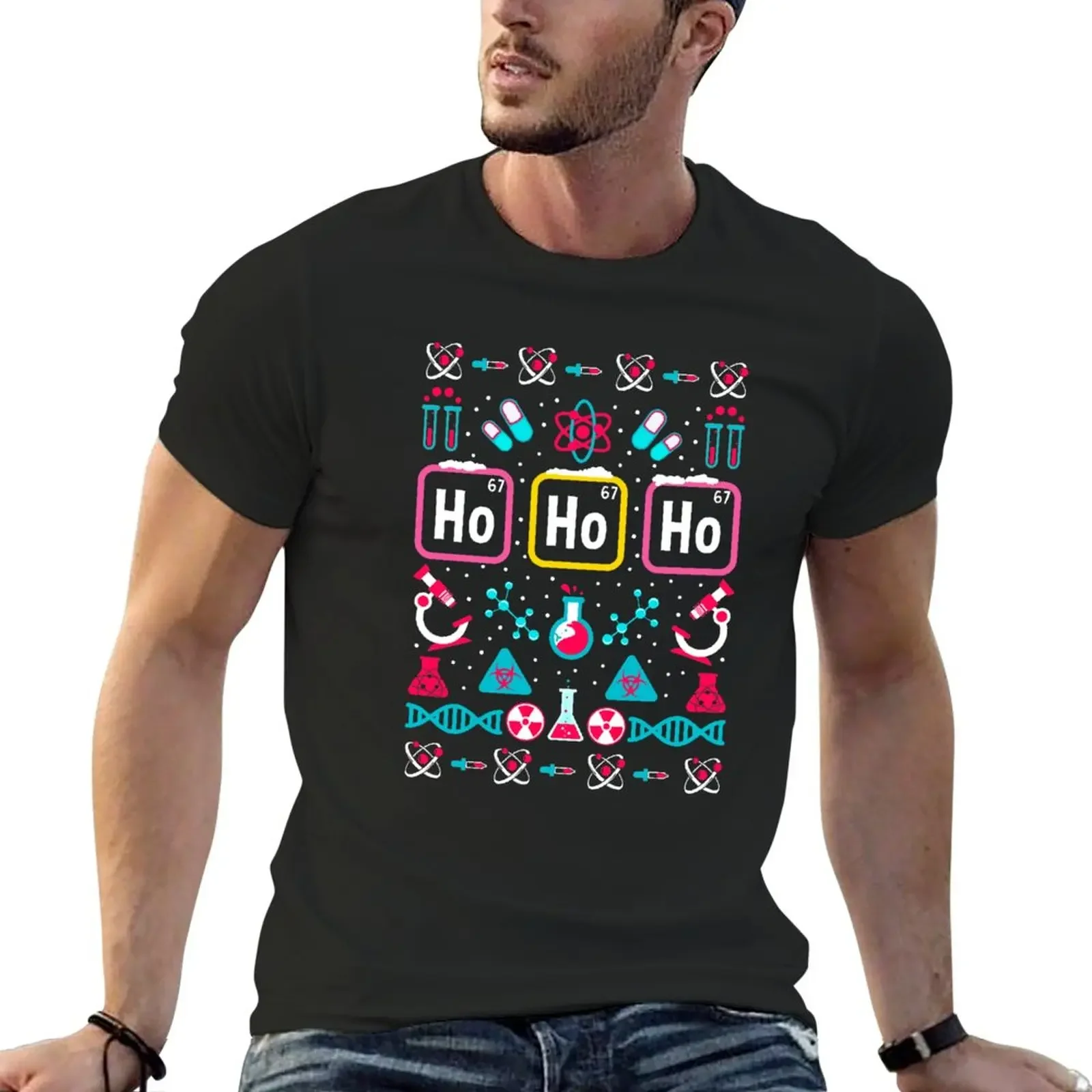 Science Gifts. Ugly Science Christmas Sweater. Ugly Chemistry Christmas. T-Shirt quick-drying anime mens champion t shirts