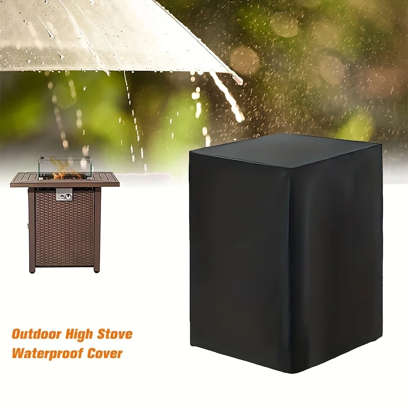 1pc Square Fire Pit Cover - Waterproof, All-Weather Resistant, 210D Outdoor Patio Furniture Cover for Fire Pit Table