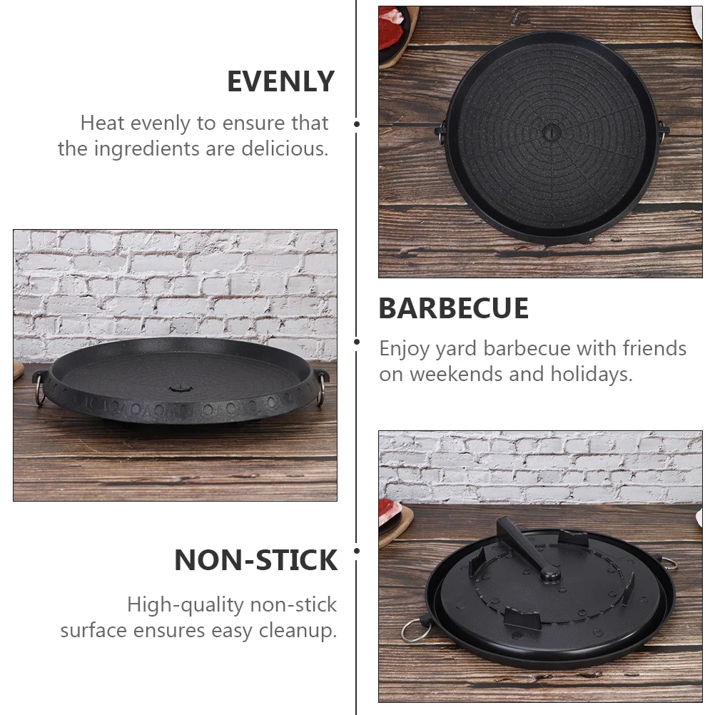 

Bbq Non-Stick Grill Plate High Quality Compact Lightweight Outdoor Bbq Baking Pan Roasting Tray Even Heat Cooking Tool Easy