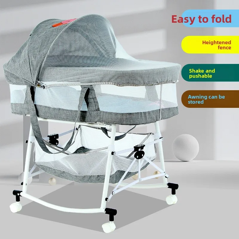 Cuna para bebé, cuna plegable multifuncional para niños recién nacidos, cuna portátil móvil para exteriores
