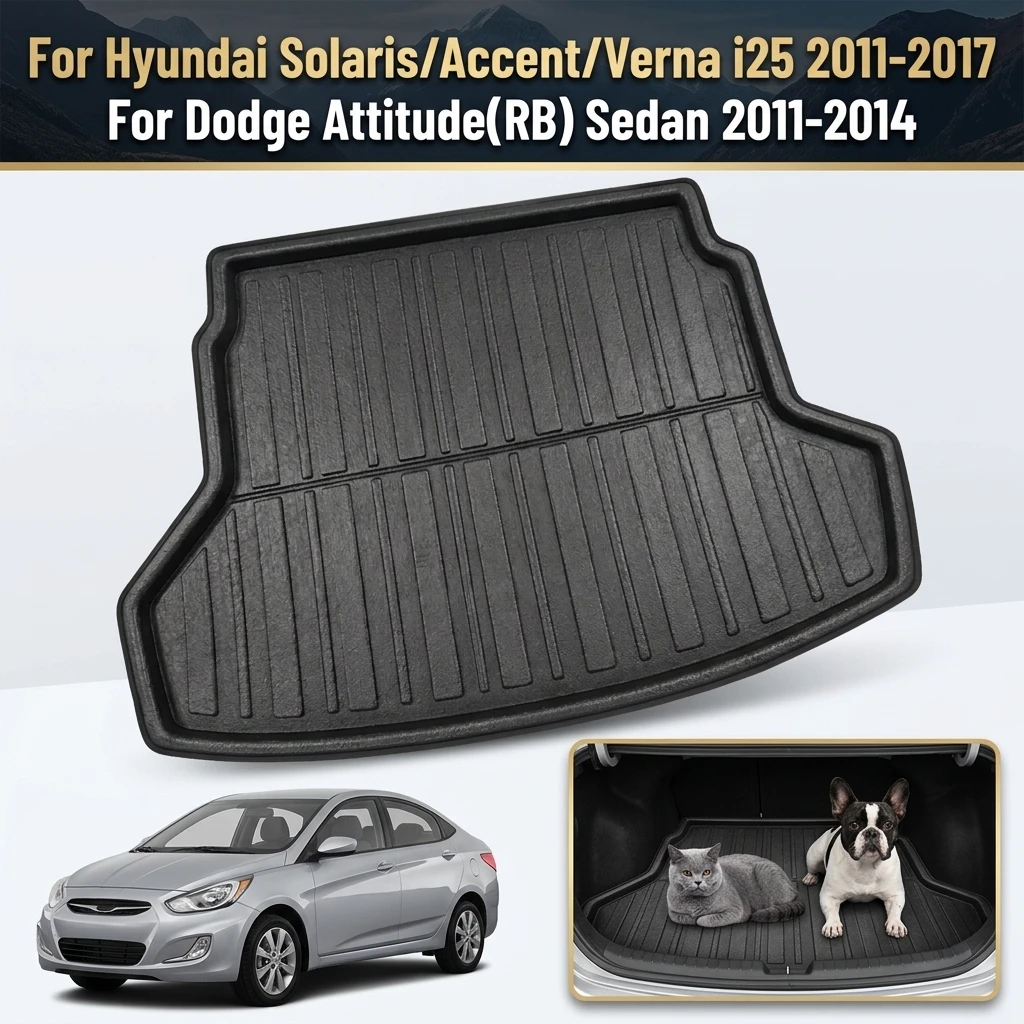 For Hyundai Solaris/Accent/Verna i25 2011-2017 For Dodge Attitude(RB) Sedan 2011-2014 Rear Trunk Mat Boot Luggage Tray Floor mat