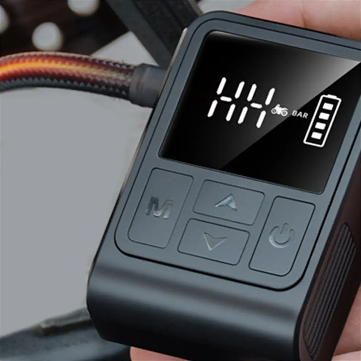 

AD10 Electric Mini Inflator Pump Digital 130PSI Auto-Stop Type-C Rechargeable for Bike Moto Balls with Illuminated Window B