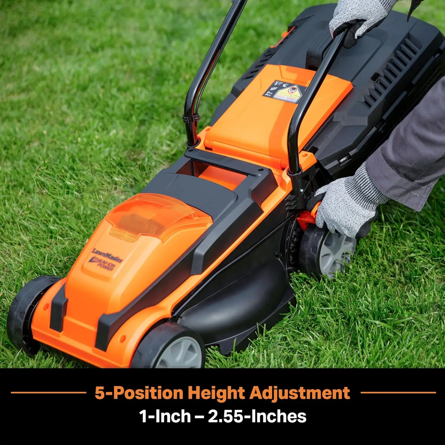Cordless Lawn Mower for Small Lawns, Plastic Frame, Green, 13-Inch, 24V Max, 2X4.0Ah Battery and Charger Included
