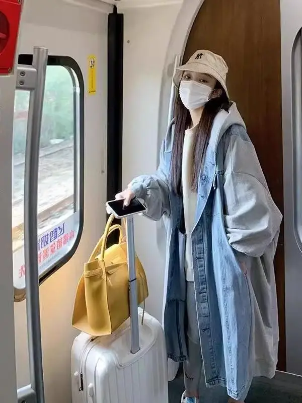 denim trench coat fur coat denim