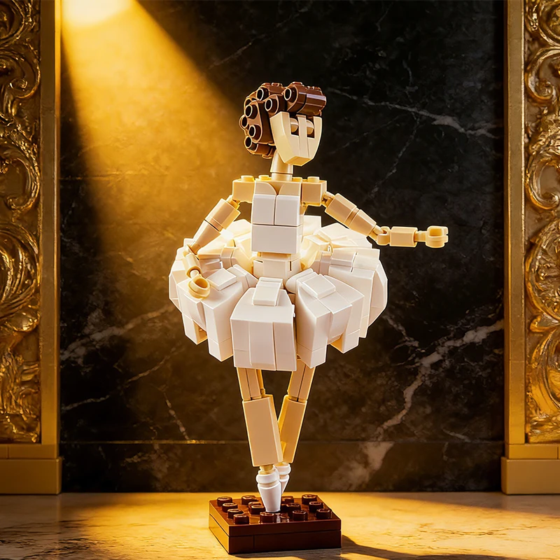 

Элегантные строительные блоки Ballerina MOC-модель куклы из АБС-пластика для девочек, детская развивающая игрушка, украшение в подарок