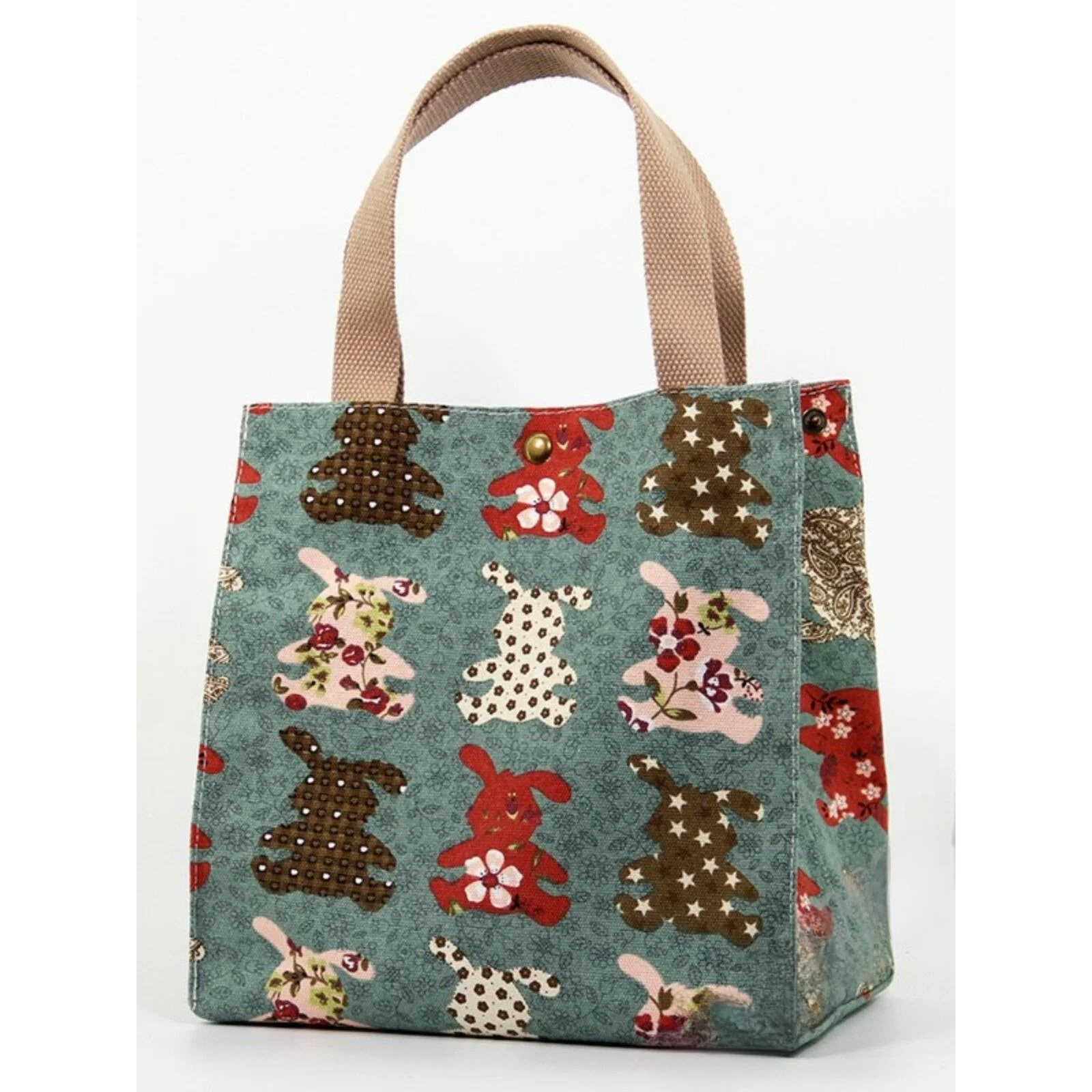 High-End Japanese Style Lunch Box Bag Canvas Handheld Meal Carrier for Office Workers Single Shoulder Bag Trendy Pure Color