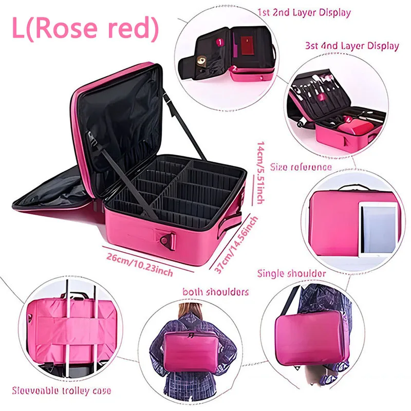 New Oxford Makeup Bag For Women Waterproof Large Capacity Travel Cosmetic Case Artist Full Professional makeup Case Female