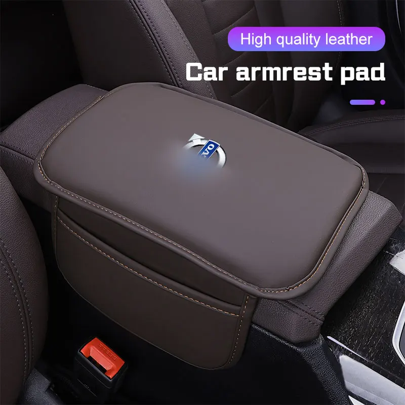 

PU Leather Car Armrest Box Pad For Volvo EM90 EX30 Polestar XC40 XC60 S60 S90 XC90 V90 Storage Bag Elbow Support Mat Accessorie