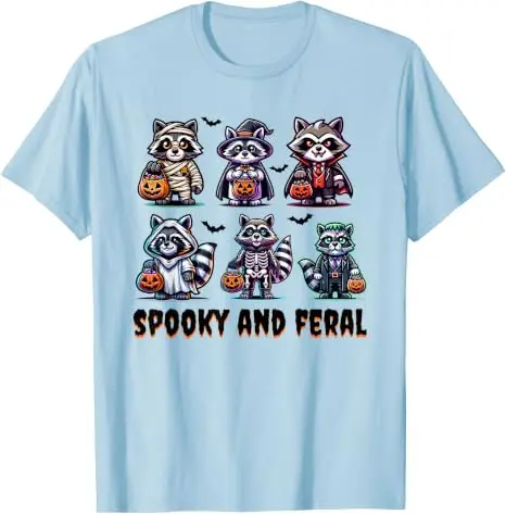 Trick or Trash Halloween Lustiges Waschbär-Herbst-T-Shirt, Y2k Niedliches Waschbär-Halloween-T-Shirt, Trendiges Gruseliges und Wildes T-Shirt – Detail 9