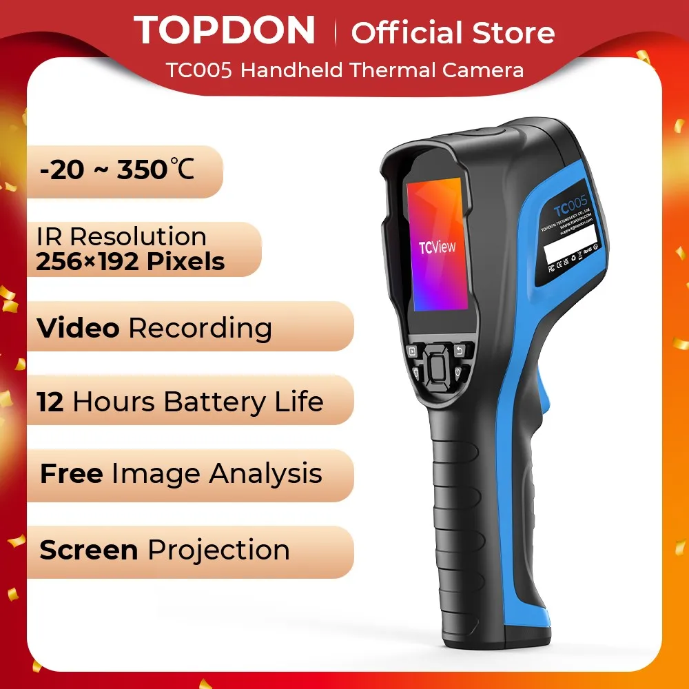 TOPDON TC005 Termocamera per imaging con scanner termico a infrarossi portatile ad alta risoluzione 256 * 192