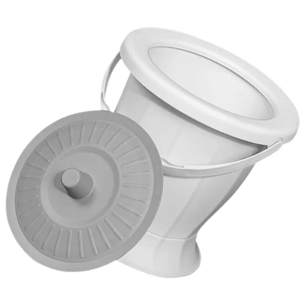 

Adult Toilet Spittoon Chamber Pot Portable Urinal Elderly Small Grey Lid Sturdy Plastic Reusable Home Travel Pee Cup