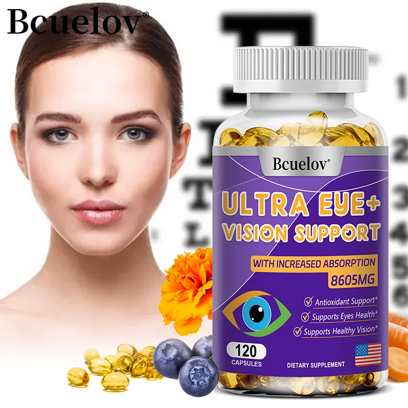 

Lutein Capsules - with Zeaxanthin and Bilberry Extract - Supports Eye Health, Helps Confront Eye Strain, Improve Vision Health