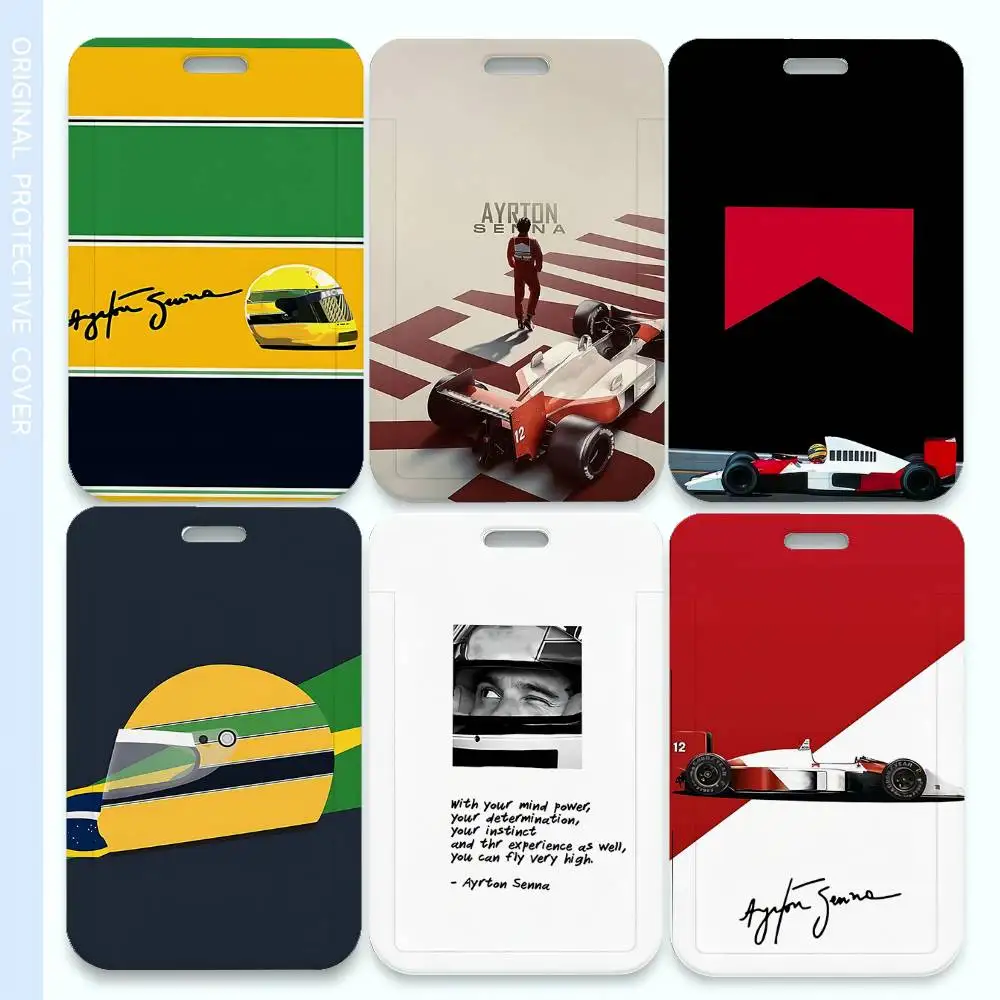 

I-F1 Driver A-AyrtonS S-Senna Trendy Luxury ID Card Holder Lanyard Gift Men And Women For Gift Daily Life