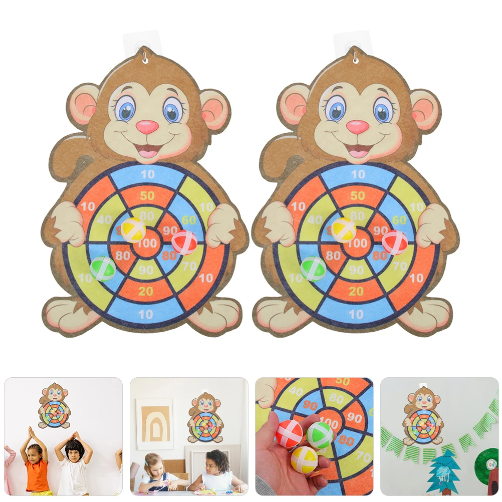 

2 Sets Sticky Ball Dart Board Party Toys Balls for Kids Suits Boys Game Plastic Parent-child