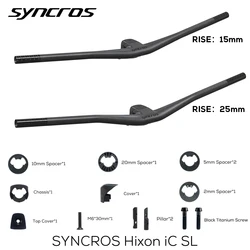 SYNCROS HIXON IC SL RISE For Sparks Frame 4°/5°* Rise 15mm/25mm Rise Full Carbon Fiber Integrated Cockpit MTB Handlebar Titanium