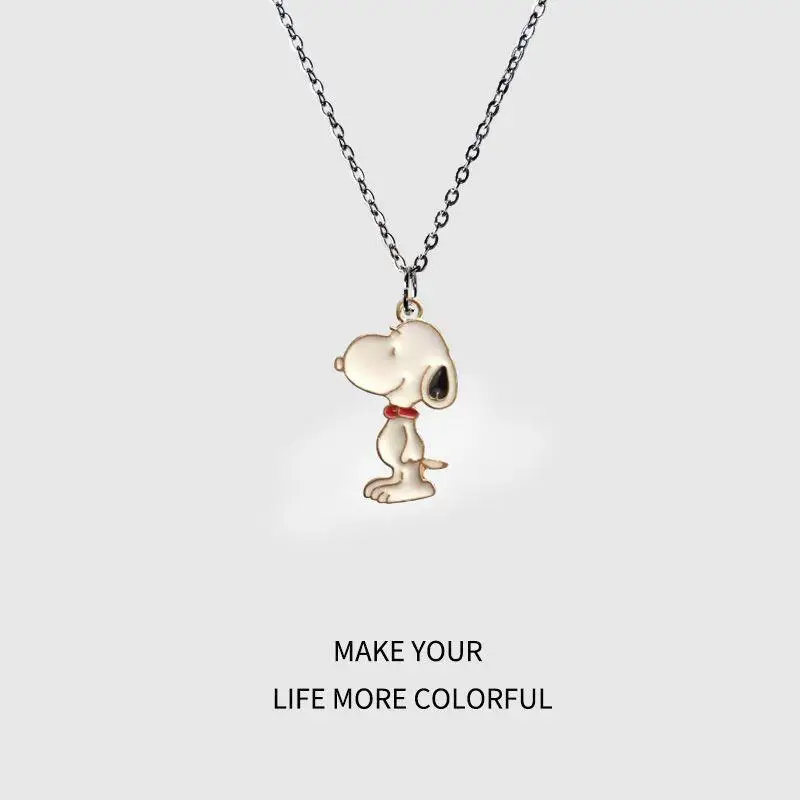 2026 New Snoopy Necklace Kawaii Cartoon Necklace Women Clothing Cartoon Accessories Couple Sweater Chain Birthday Gift