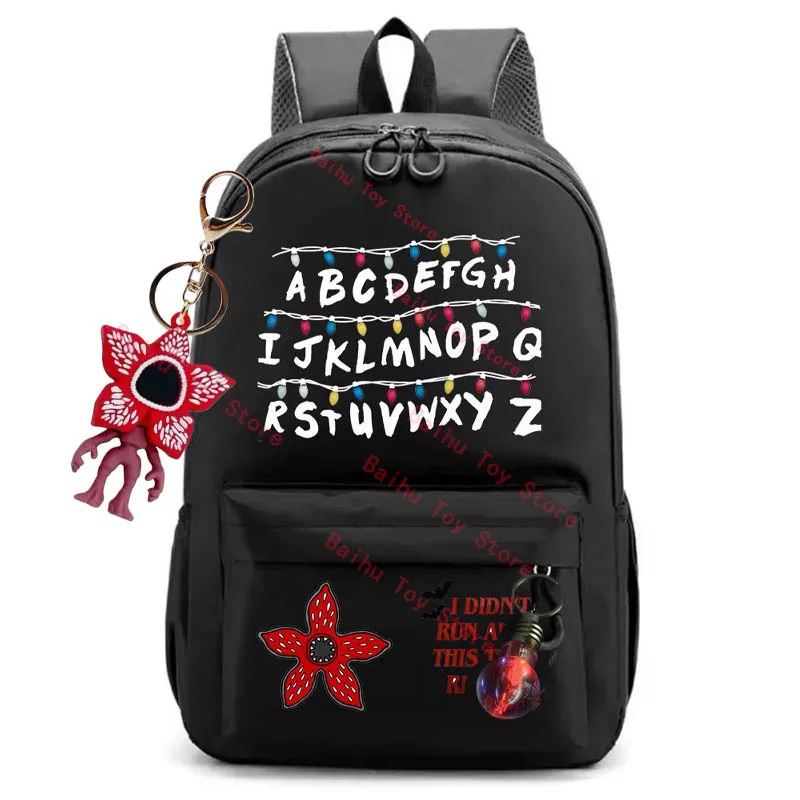 Bandai 2026 NEU Stranger 26 Letter Rucksack Anime Modischer Studenten-Doppelschultertasche Cosplay Schulranzen Kinder Geschenk Spielzeug 6
