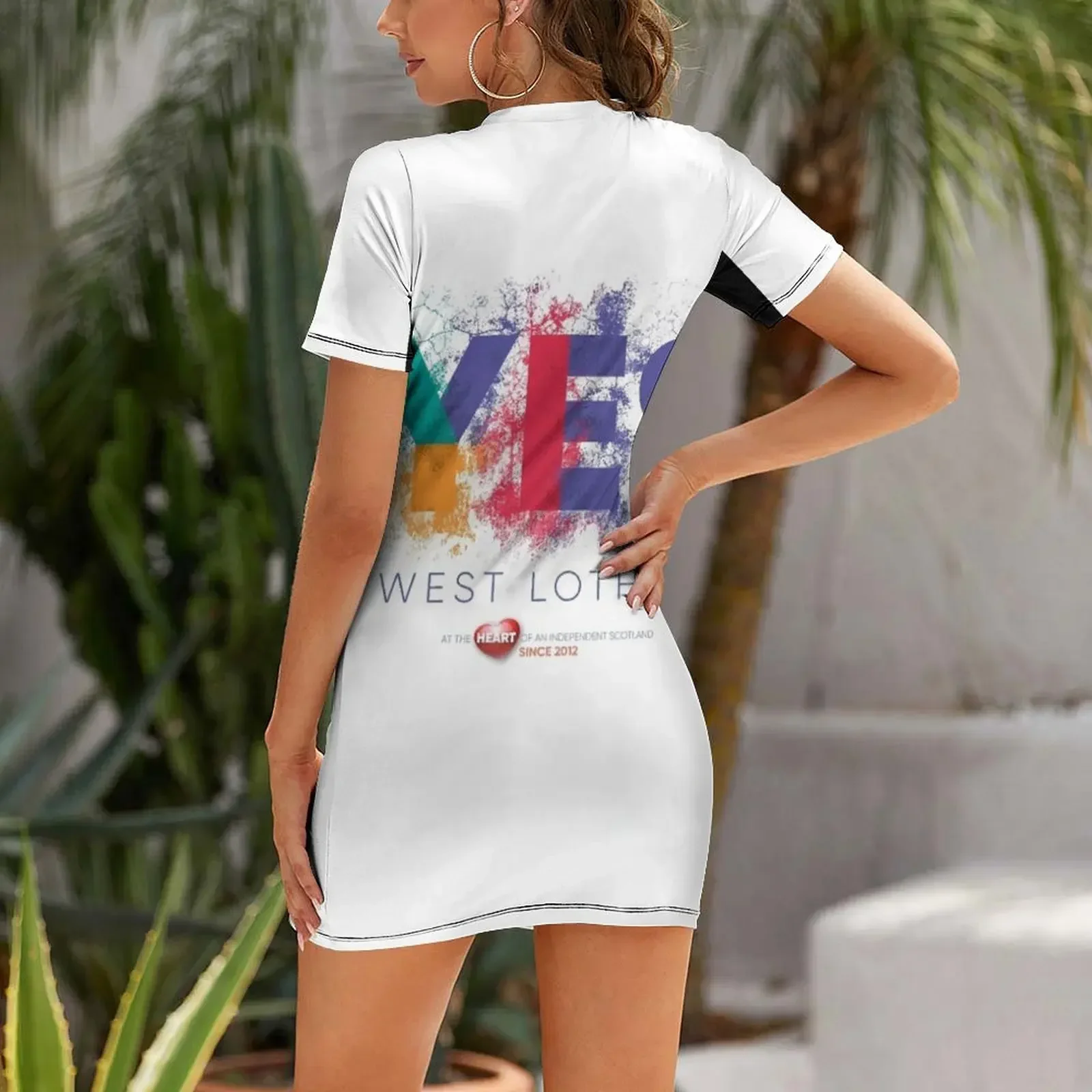 YES WEST LOTHIAN SPLASH LOGO Short-Sleeved Dress dresses women summer 2026 Women's summer dress dresses for special events