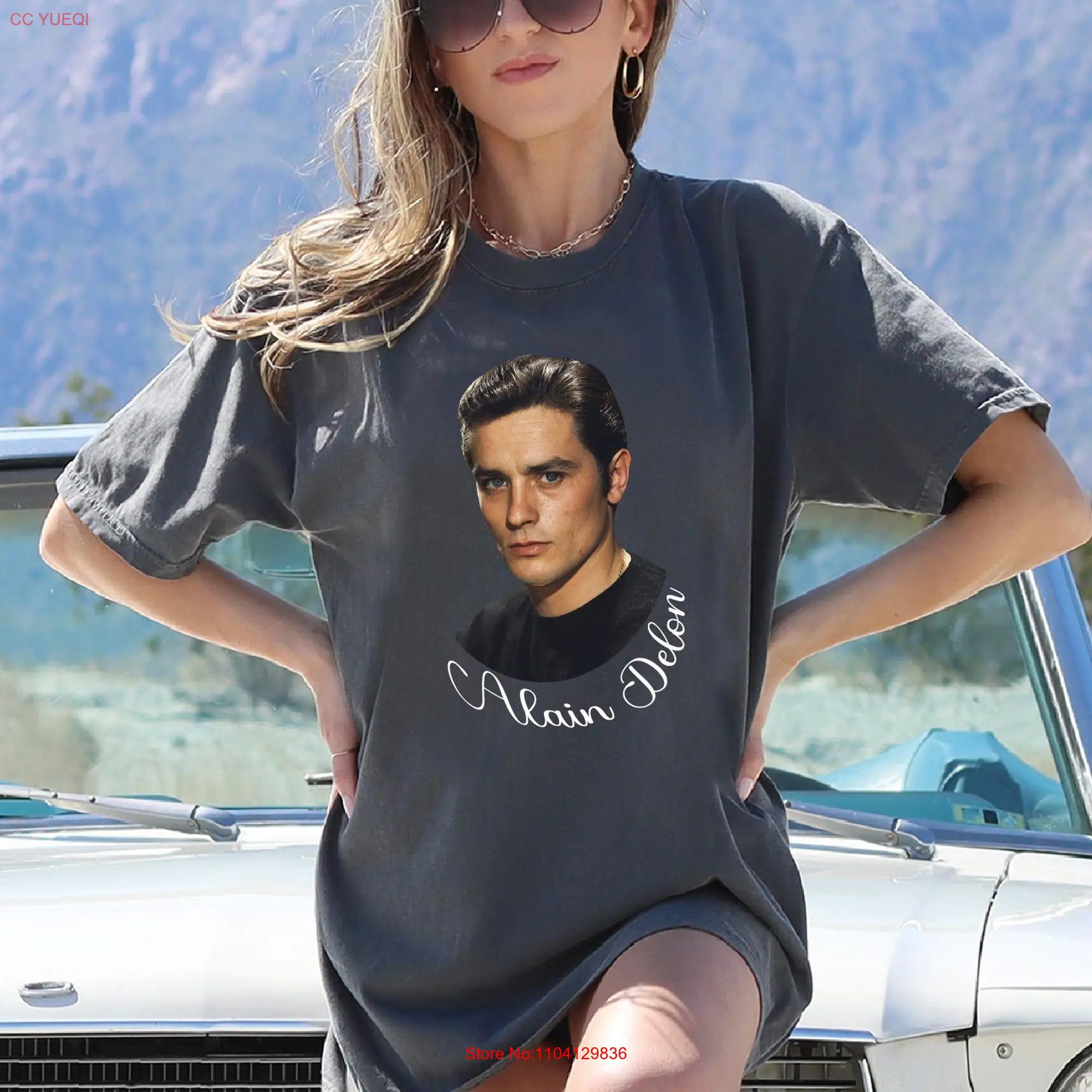 Alain Delon Comfort Colors T Shirt Rip Movie Lover Le Samouraï VLB695 long or short sleeves