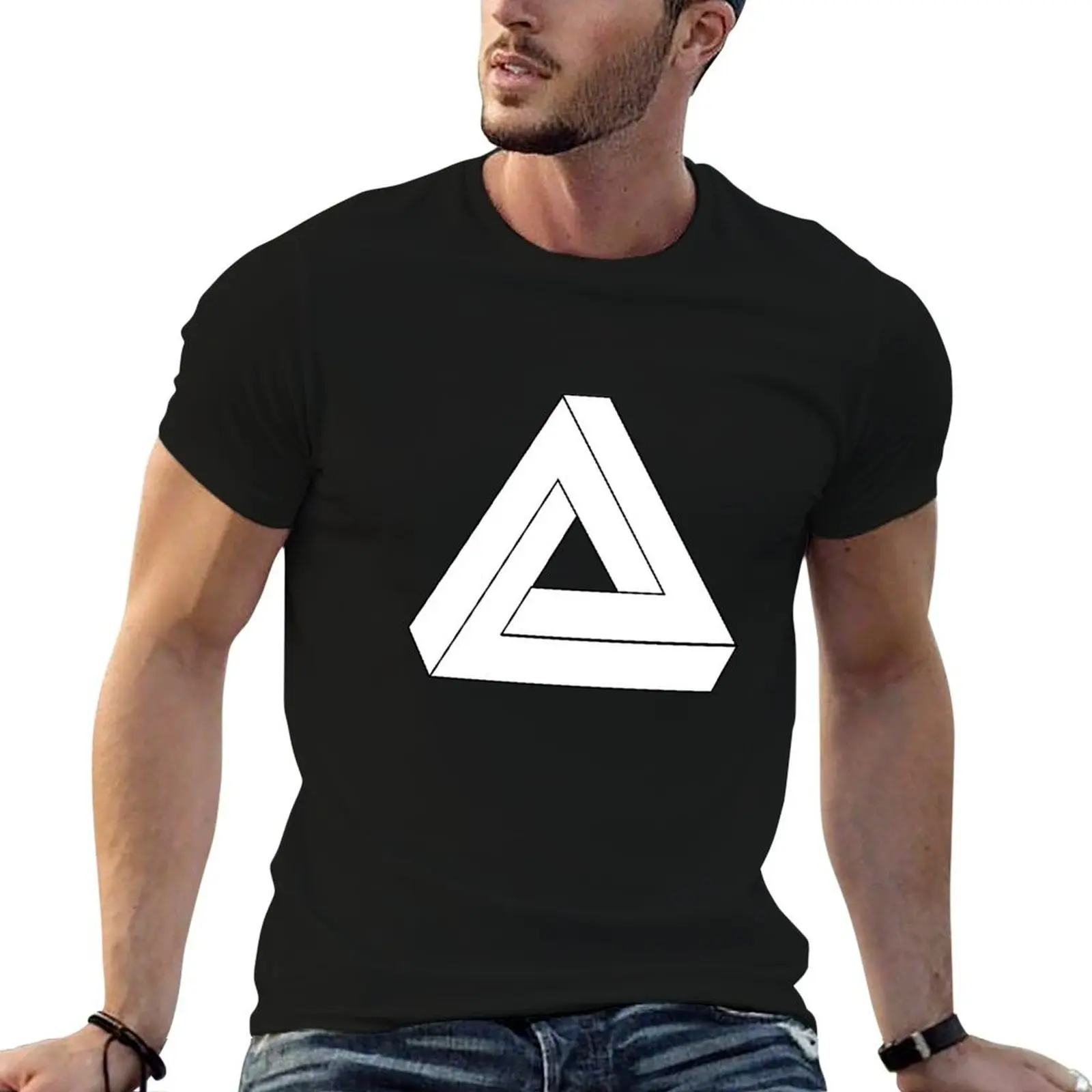 

Cube Triangle Optical Illusion T-Shirt funny t shirts cotton graphic t shirts for man T-Shirt