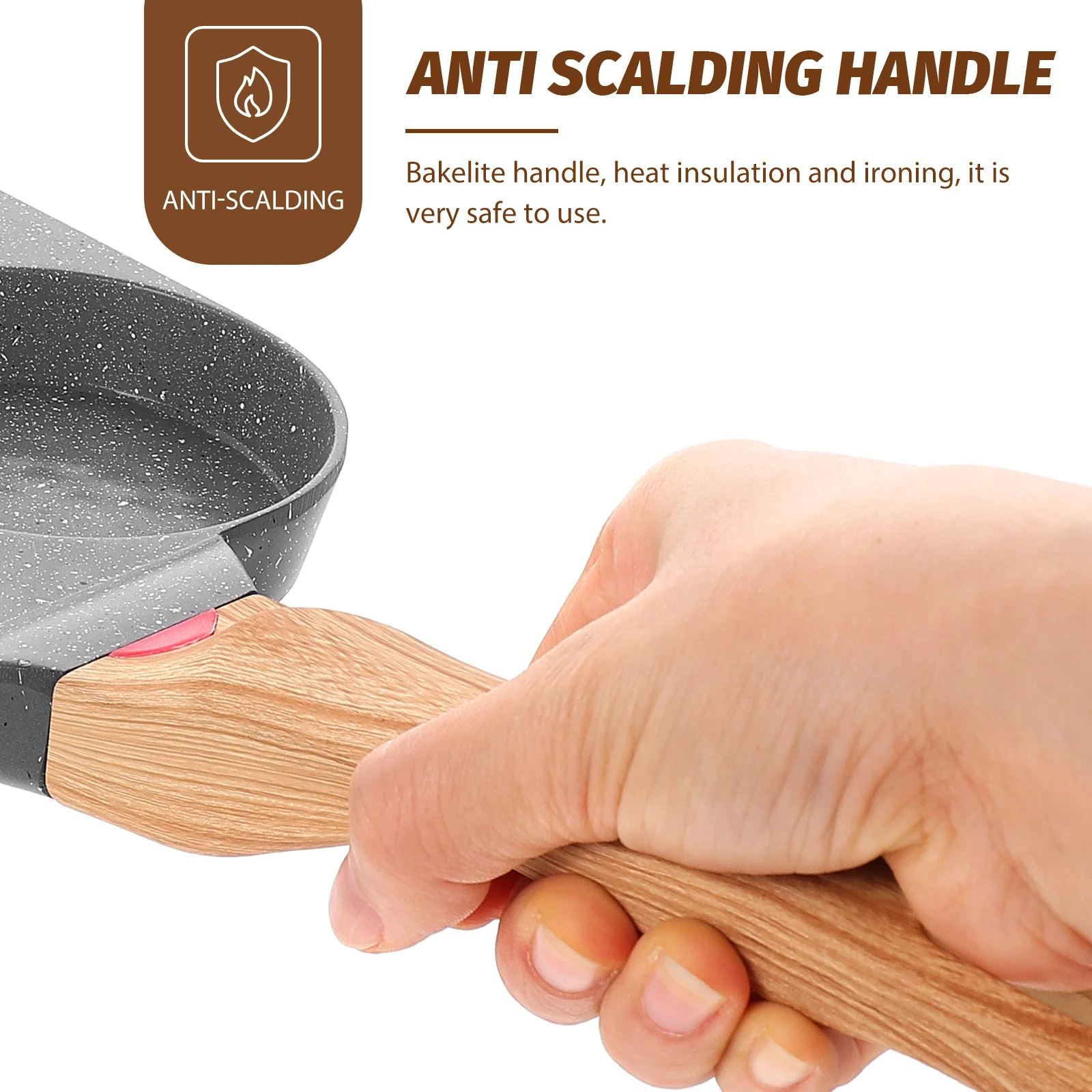 

4 Cup Non stick Breakfast Pan Heat resistant Aluminum H Anti scalding Frying Pan Egg Cooker Black