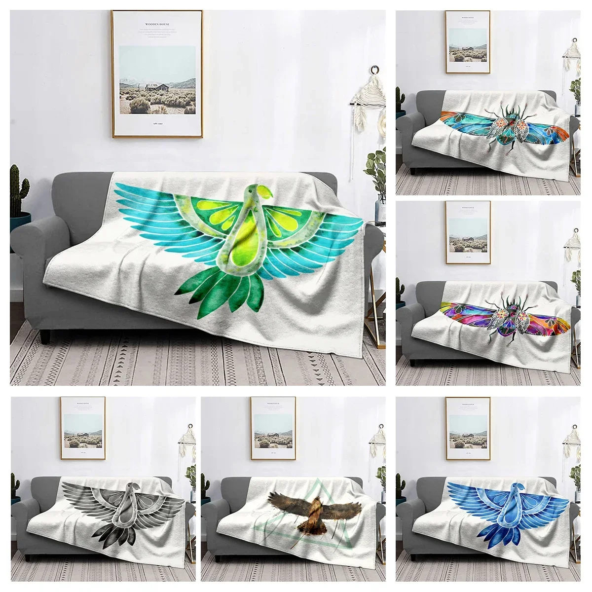 Home decoration plush Sofa blanket Anime eagle  animals Bedspread on the bed anime fluffy soft blankets thick blanket for winte