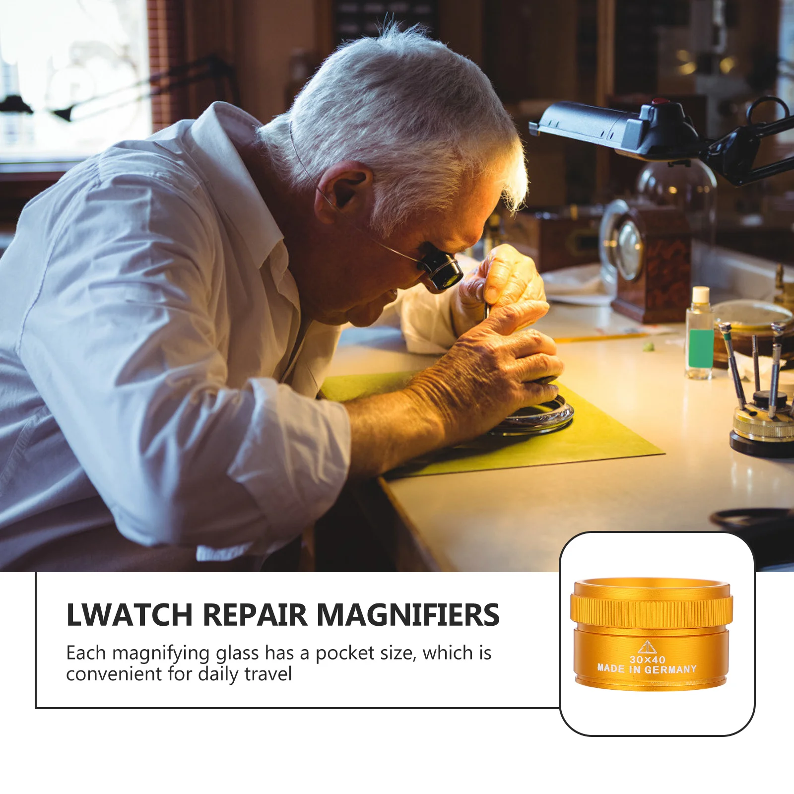 

2Pcs Cylindrical Optical Glass Magnifying Glass 30x Clear Magnifier for Jewelry Watch Repair Reading Inspection Loupe