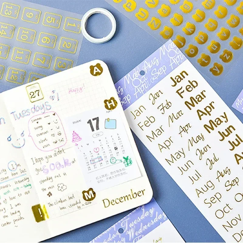 3 Designs Week Month Scrapbook Stickers Date Marking Theme Decoration Diary Planner Album Creative Design
