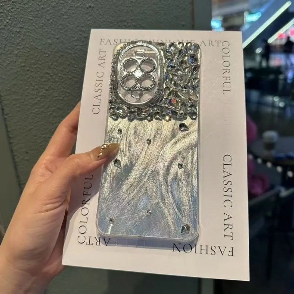 

Luxury Feather Yarn Mobile Phone Case for Huawei Nova14Pro 13 Fashion 3D Rhinestone Anti-drop Protective Cover