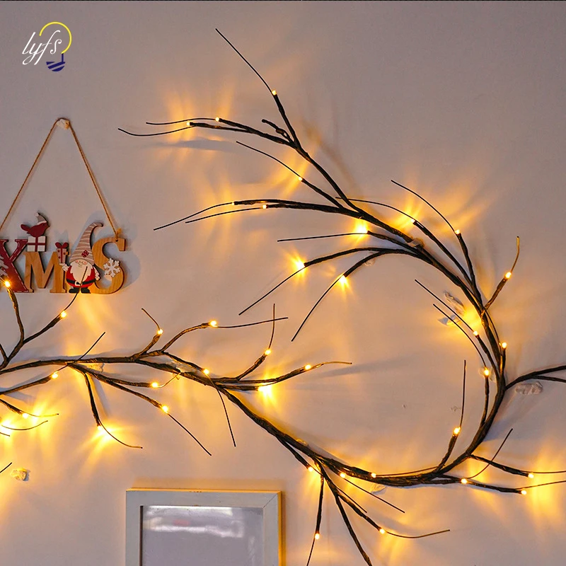 144/45 LED Vines Light Strings Christmas Halloween Garland Light DIY Willow Vine Branch Light for Room Wall Wedding Party Decor