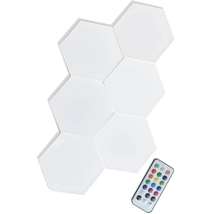 RGB Color changing Touch remote control patchwork splicing jigsaw hexagonal decorative ambient lighting wall light