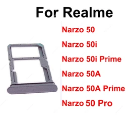 For Realme Narzo 50 Pro Narzo 50A Prime 50i Prime 4G 5G Sim Card Tary Slot Socket SIM Card Reader Holder Parts