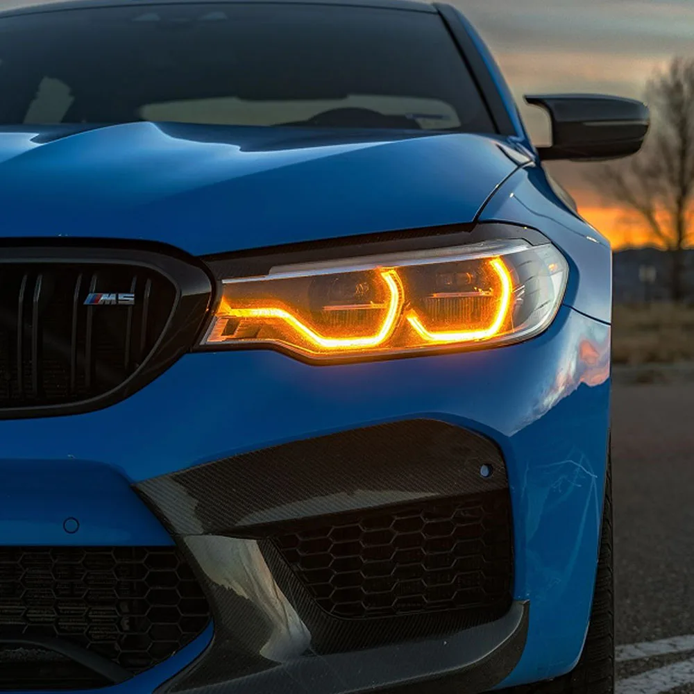 アンバーイエロー DRL ボード 18-19 BMW 5 シリーズ G30 530i G32 GT F90 M5 適応 LED ヘッドライトエンジェルアイズ 63117214939 63117214940