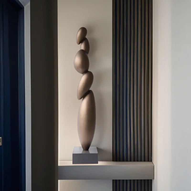 Geometric Resin Abstract Floor Sculpture for Hotel Lobby & Show Flat