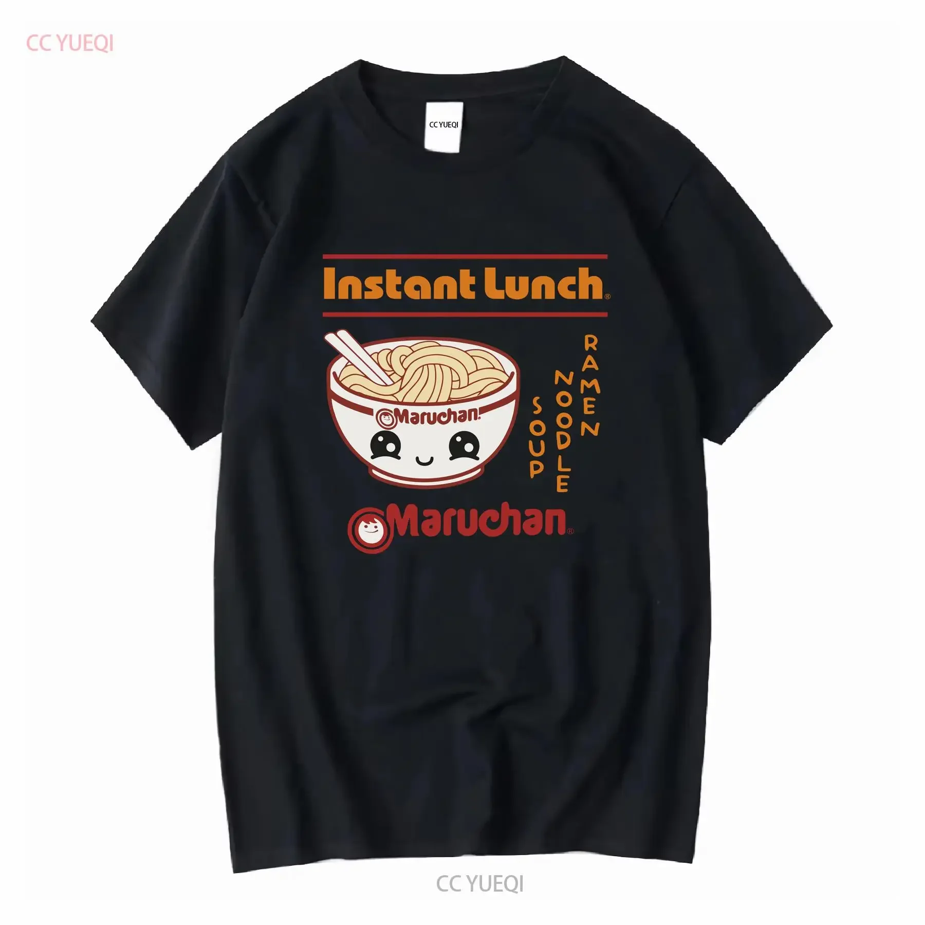 Maruchan-Camiseta con estampado de sopa de fideos Ramen para almuerzo instantáneo para hombre, Top vintage lavado con estilo para uso diario, moda estirada
