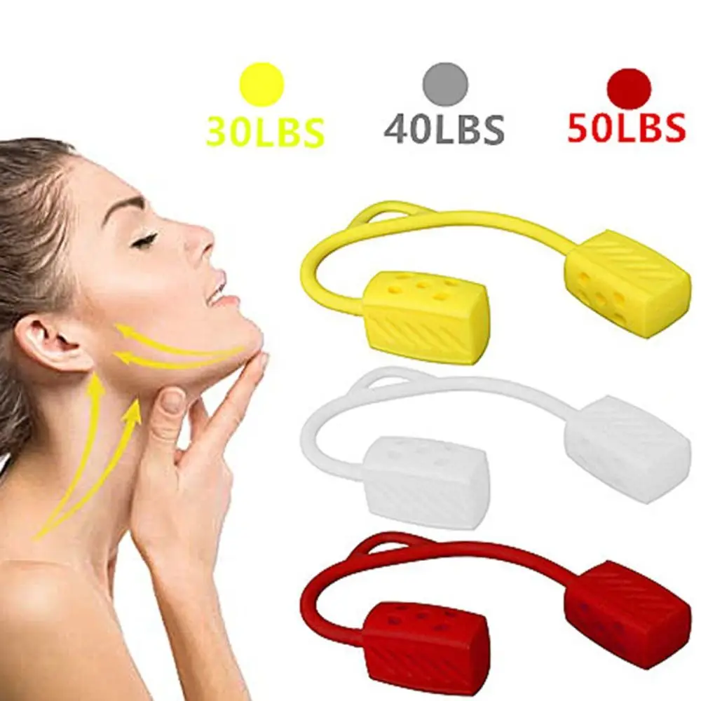 New 30/40/50lbs Jaw Exerciser Upgraded Jawline Exerciser Neck Toning Food-grade Silica Gel Women Men Face Muscle Trainin