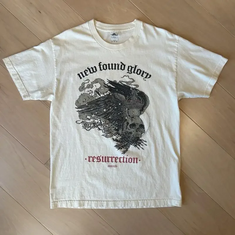 New Found Glory Resurrection 2014 Tee Cream TShirt Short Sleeve Size Large