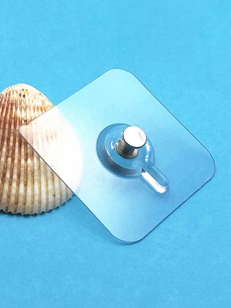 Crochet auto-adhésif pour ongles, 1 pièce, crochets adhésifs forts pour affiche, autocollant mural sans couture, crochet Transparent pour cuisine et salle de bains, porte-vis