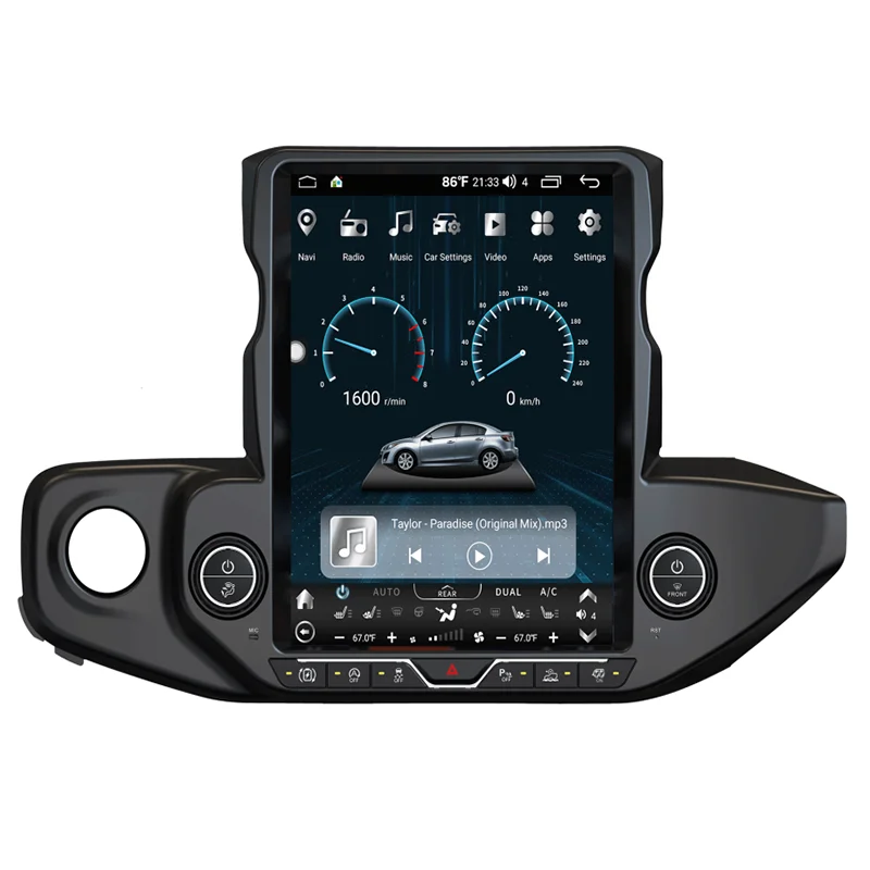 

Вертикальная сенсорная панель в стиле Tesla с экраном радио для Jeep Wrangler JL JK 2018-2023 с 4G Netflix Android Автомобильная стереонавигация