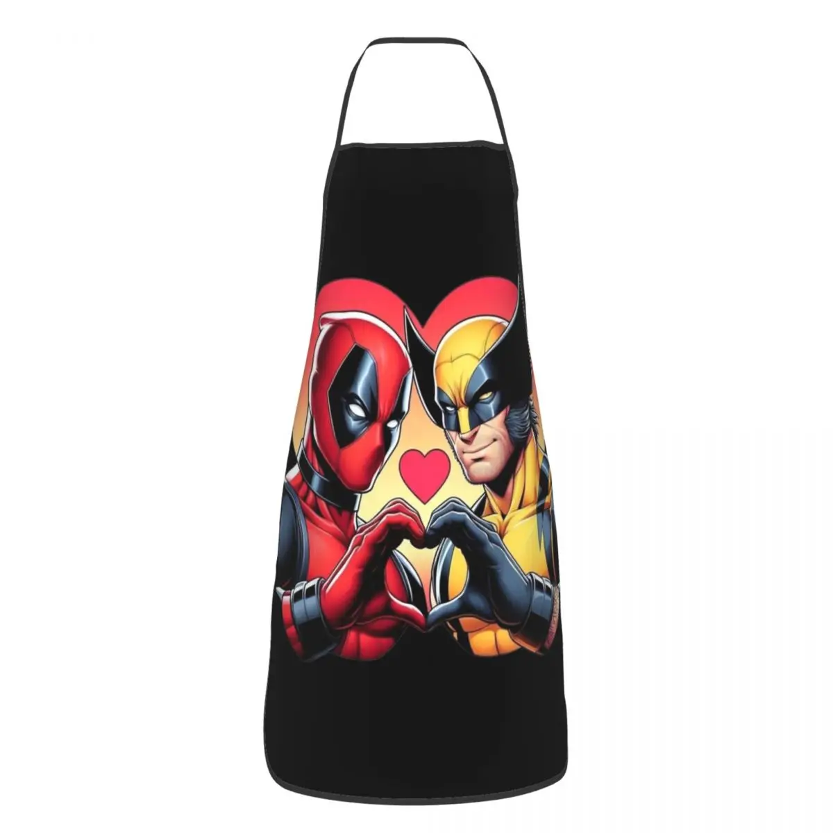 Deadpool And Wolvierine Best Friends Polyester Apron 52*72cm Kitchen Baking Bib Tablier Gift Pinafores for Manicurist